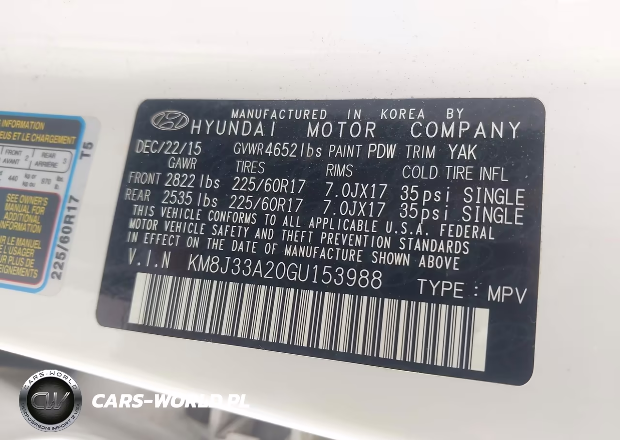 2016 Hyundai Tucson Eco VIN:KM8J33A20GU153988 - 9