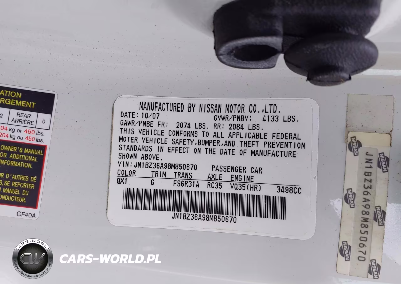 2008 Nissan 350Z Touring VIN:JN1BZ36A98M850670 - 9