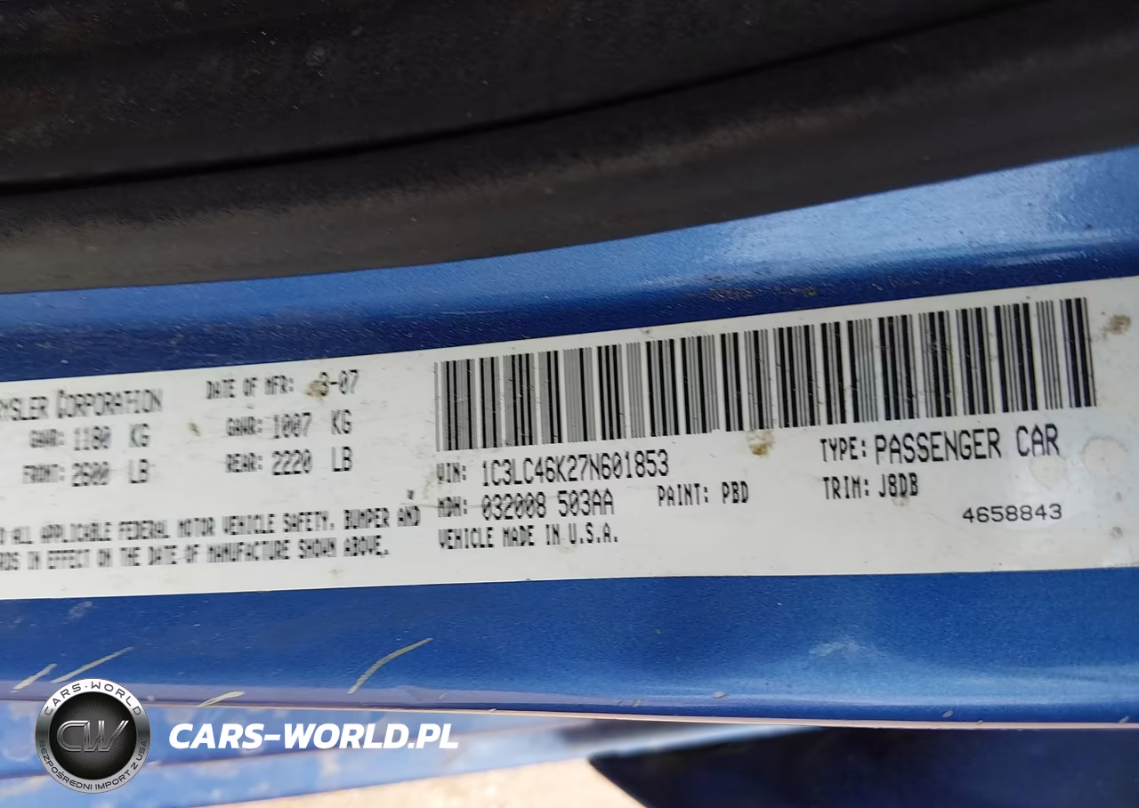 2007 Chrysler Sebring VIN:1C3LC46K27N601853 - 9