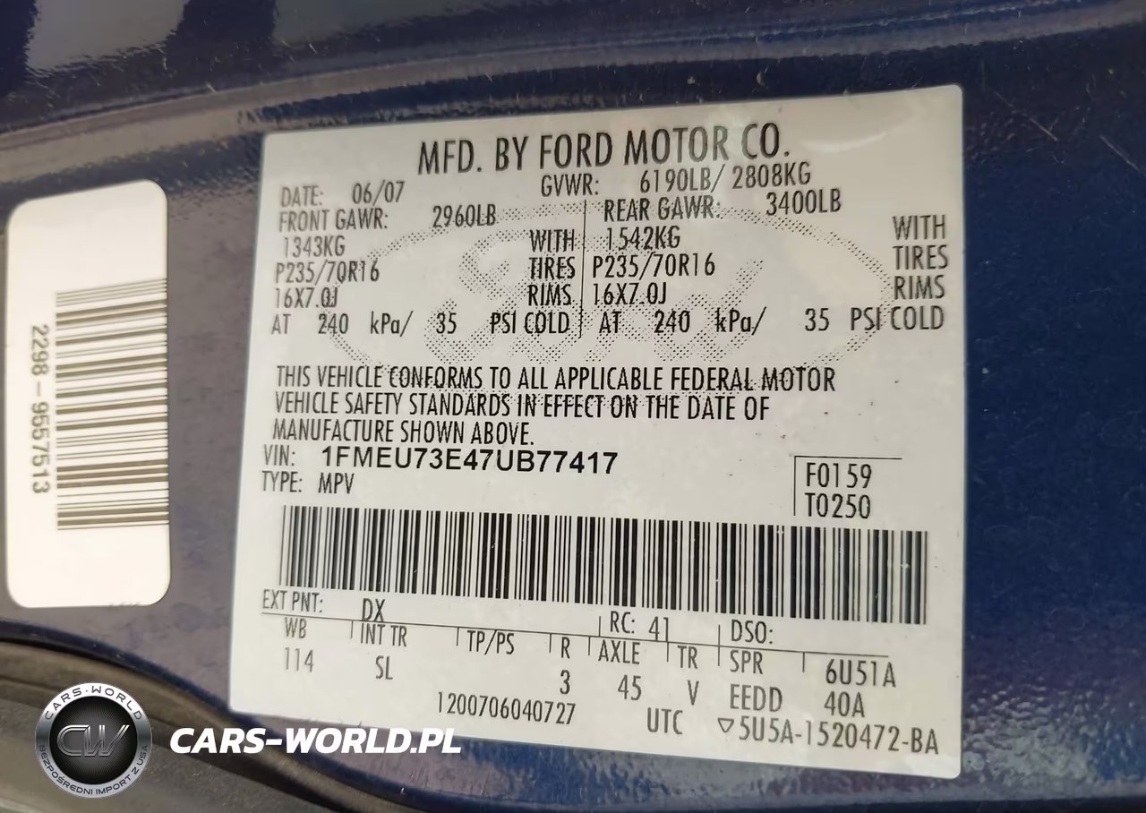 2007 Ford Explorer Xlt VIN:1FMEU73E47UB77417 - 9