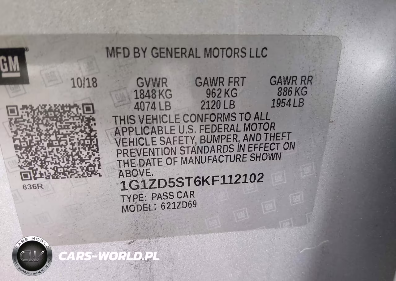 2019 Chevrolet Malibu Lt VIN:1G1ZD5ST6KF112102 - 9