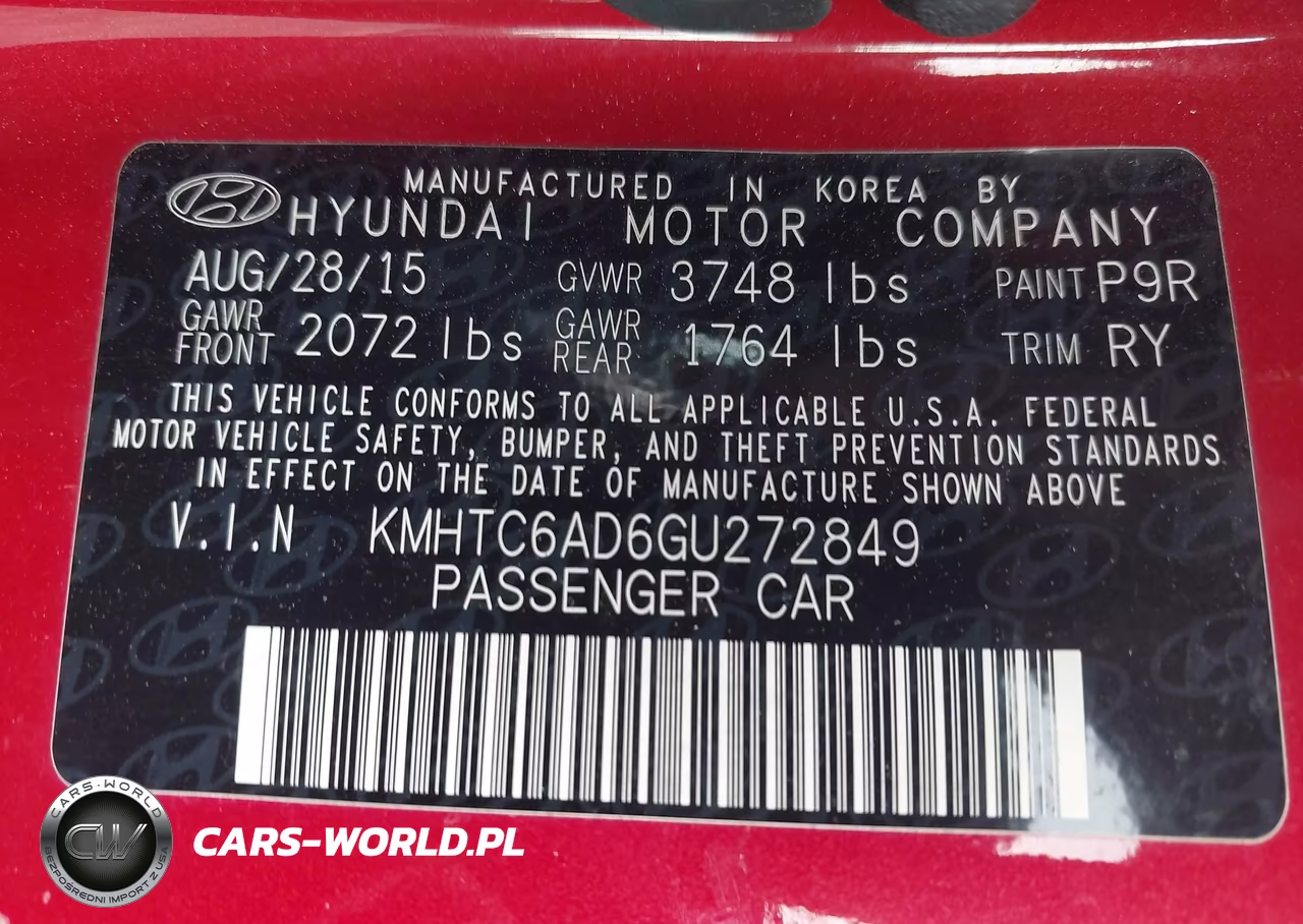 2016 Hyundai Veloster VIN:KMHTC6AD6GU272849 - 9