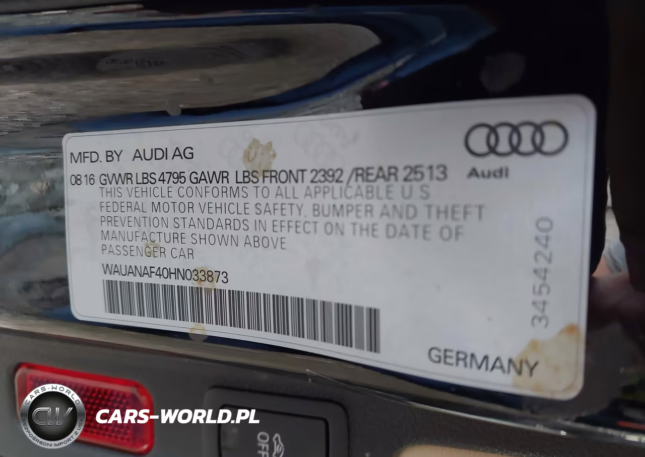 2017 Audi A4 Premium VIN:WAUANAF40HN033873 - 9