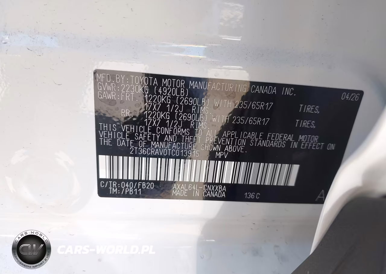 2026 Toyota Rav4 Le VIN:2T36CRAV0TC013915 - 9