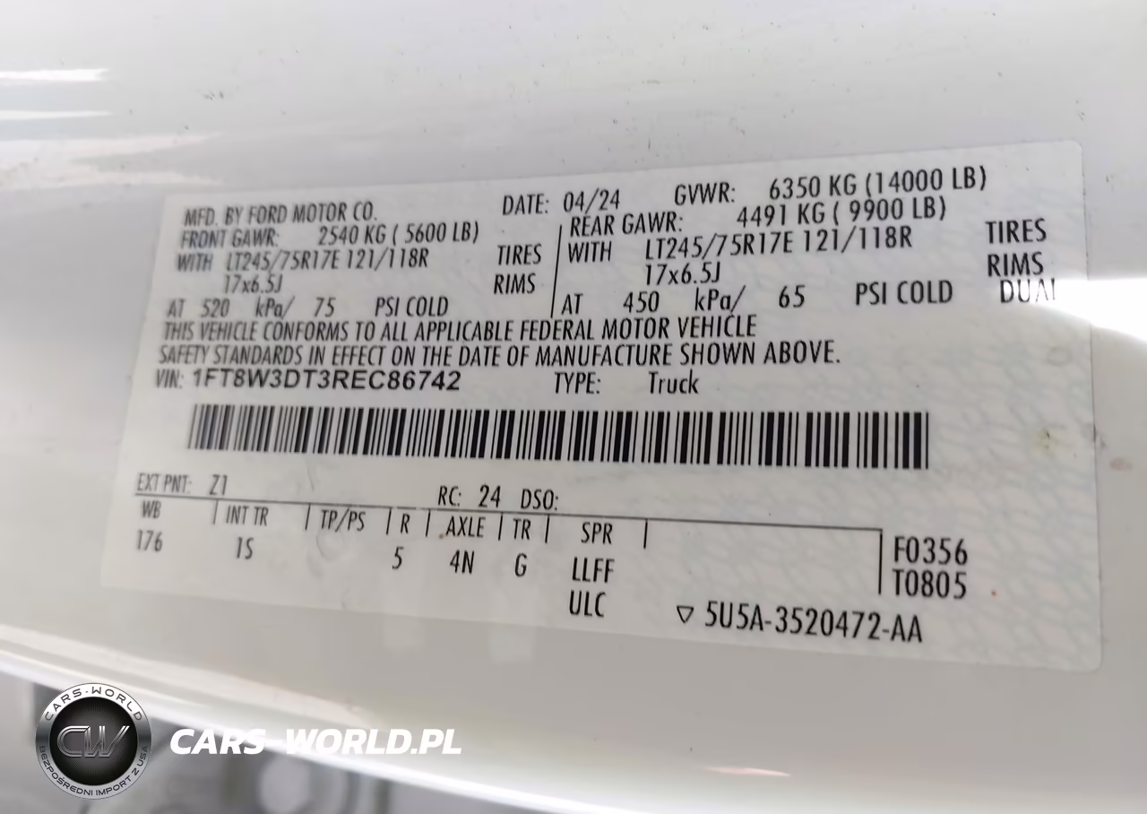 2024 Ford F-350 VIN:1FT8W3DT3REC86742 - 9