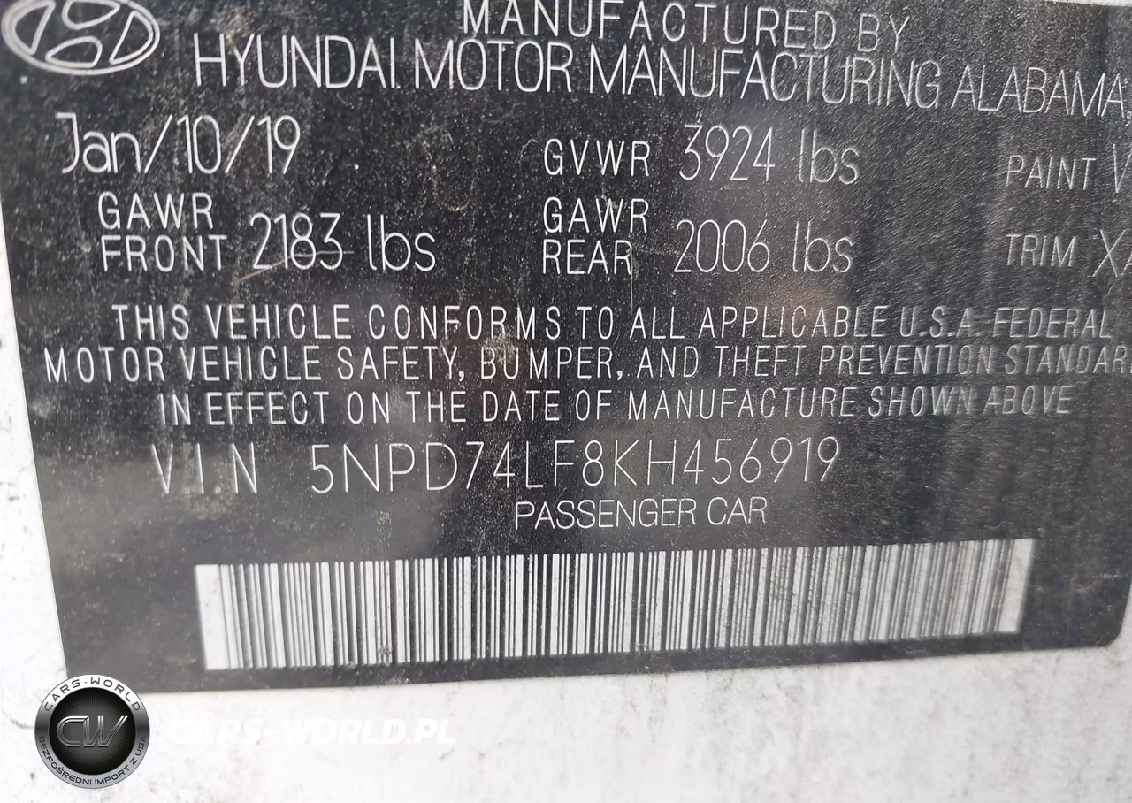 2019 Hyundai Elantra Se VIN:5NPD74LF8KH456919 - 9