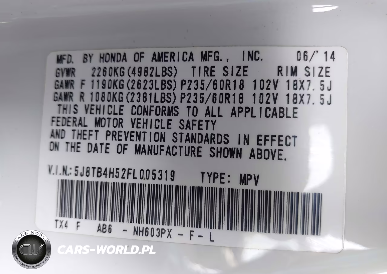2015 Acura Rdx VIN:5J8TB4H52FL005319 - 9
