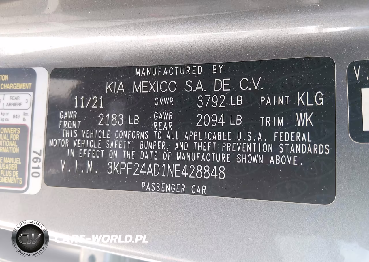 2022 Kia Forte Lxs VIN:3KPF24AD1NE428848 - 9