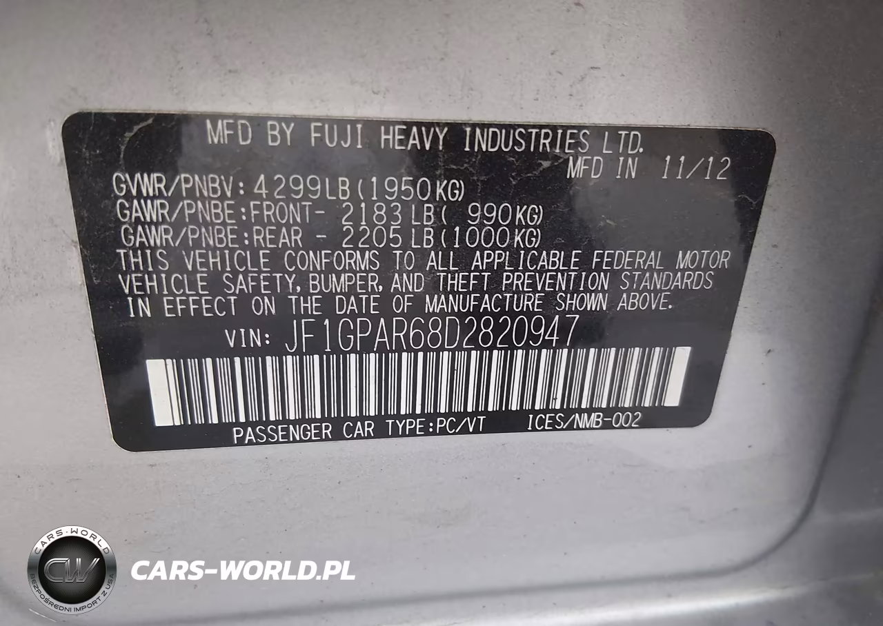 2013 Subaru Impreza 2.0I Sport Limited VIN:JF1GPAR68D2820947 - 9