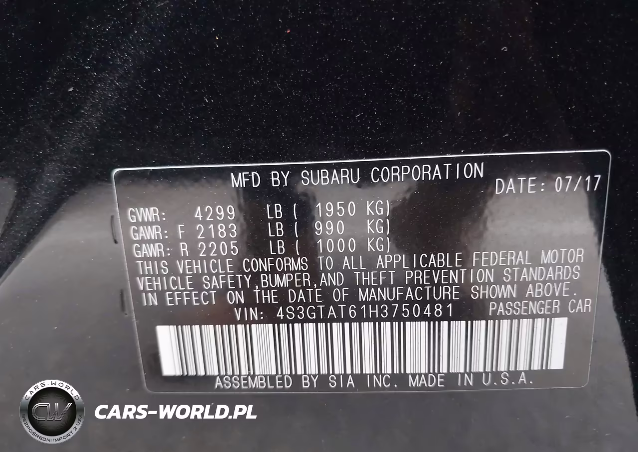 2017 Subaru Impreza 2.0I Limited VIN:4S3GTAT61H3750481 - 9