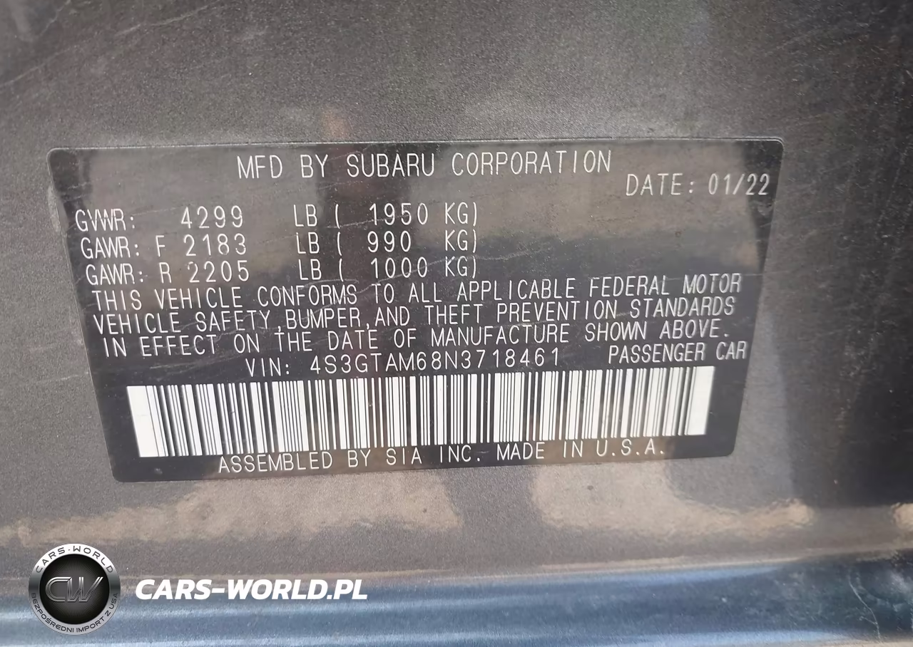 2022 Subaru Impreza Sport 5-Door VIN:4S3GTAM68N3718461 - 9