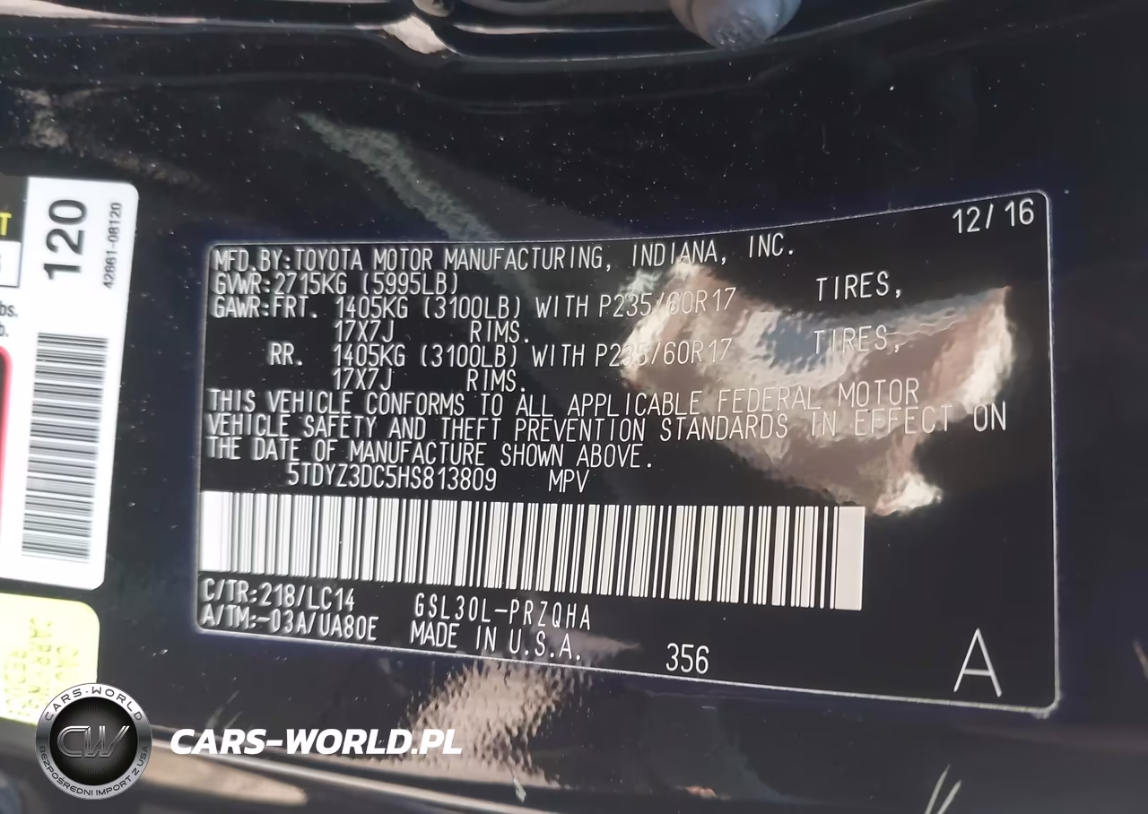 2017 Toyota Sienna Xle 8 Passenger VIN:5TDYZ3DC5HS813809 - 9