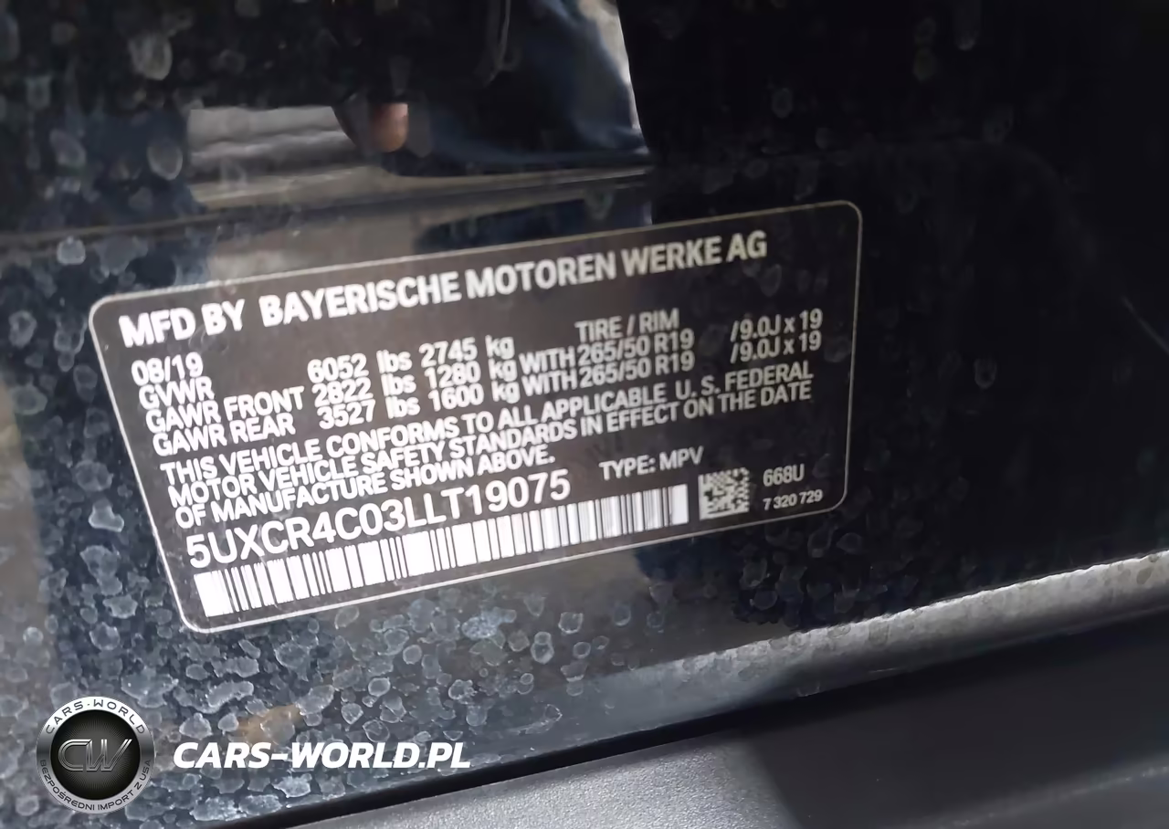 2020 BMW X5 Sdrive40I VIN:5UXCR4C03LLT19075 - 9