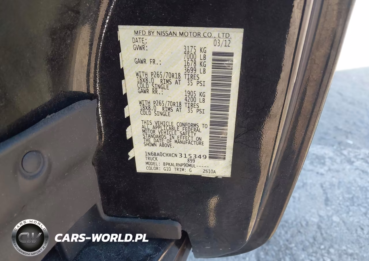 2012 Nissan Titan S VIN:1N6BA0CHXCN315349 - 9