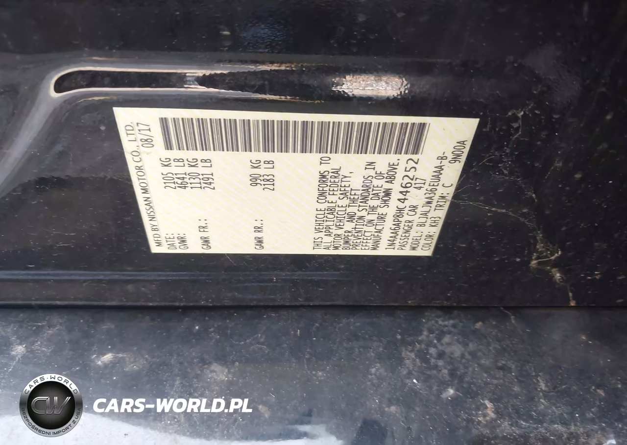 2017 Nissan Maxima 3.5 Sv VIN:1N4AA6AP8HC446252 - 9