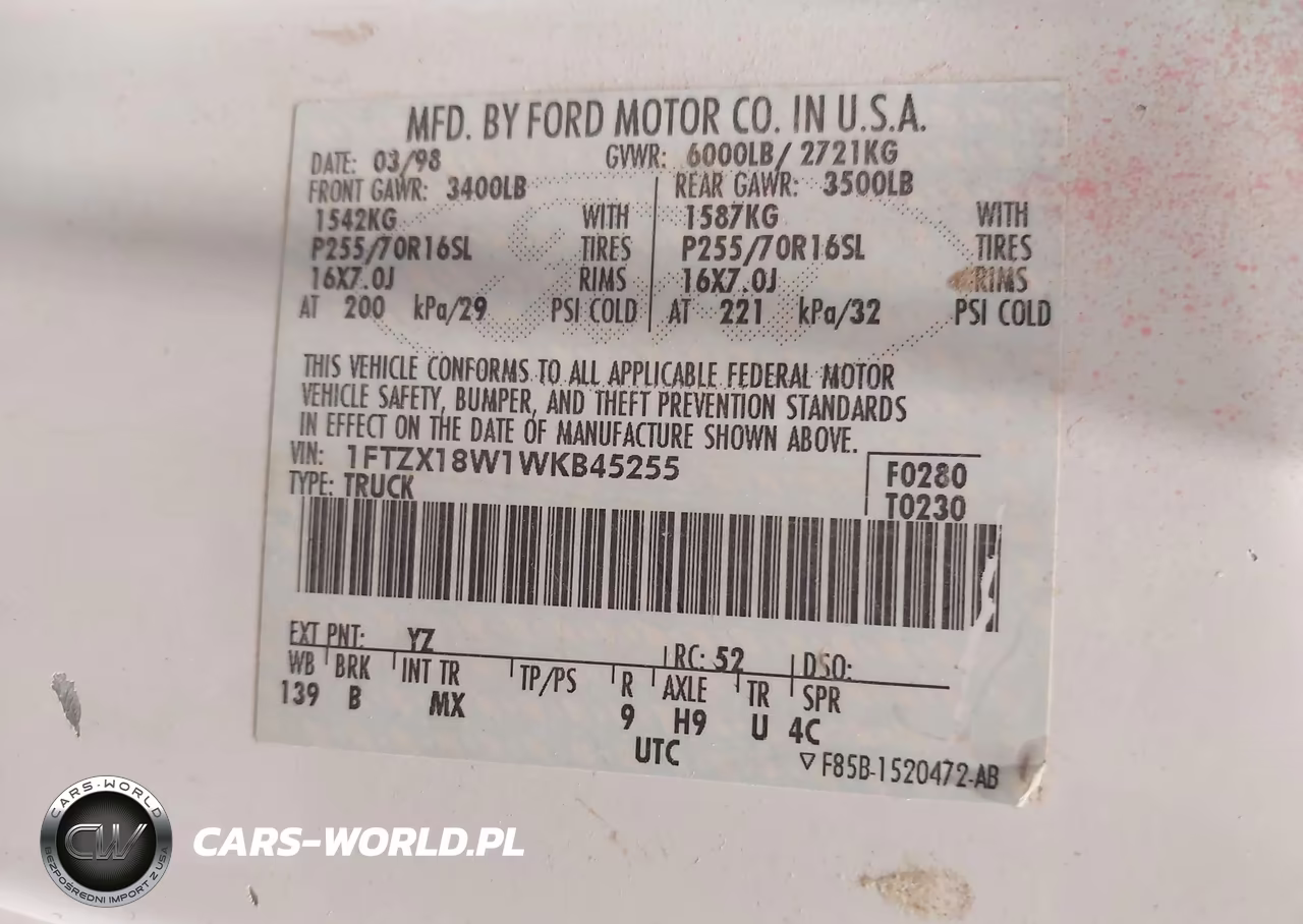 1998 Ford F-150 Lariat-Standard-Xl-Xlt VIN:1FTZX18W1WKB45255 - 9