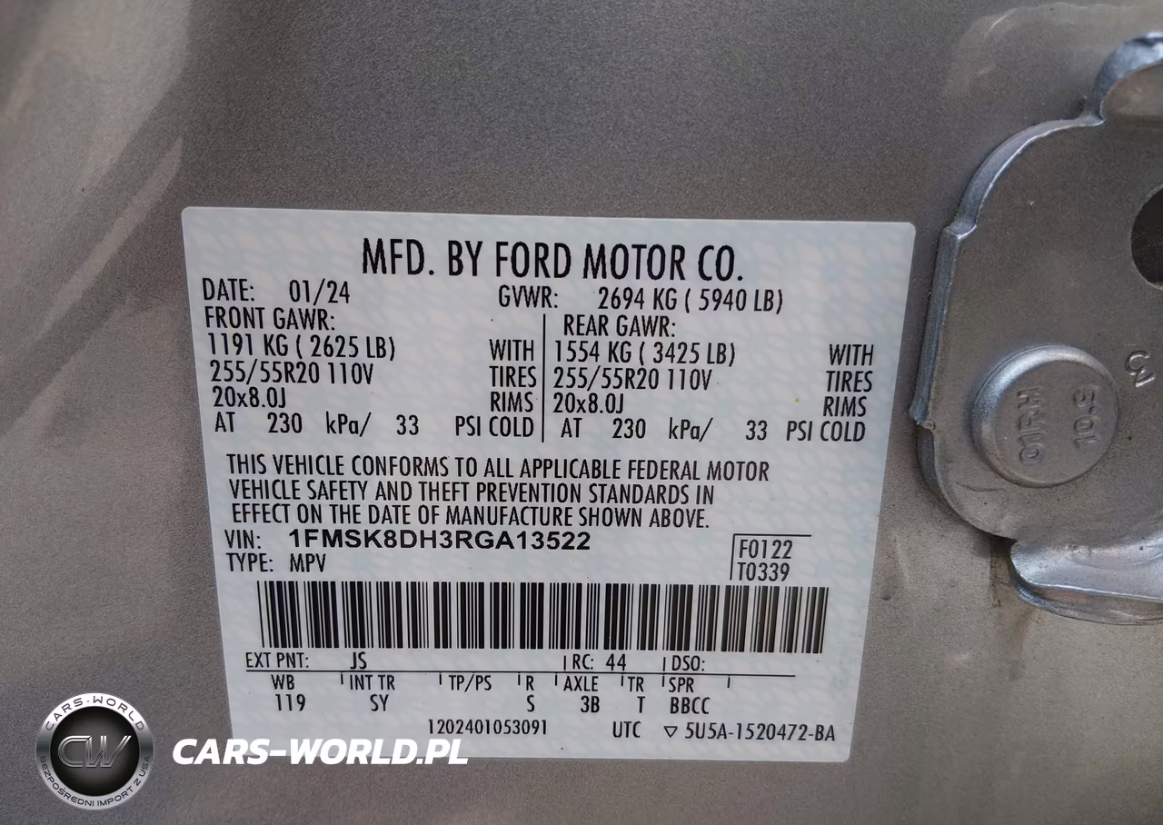 2024 Ford Explorer Xlt VIN:1FMSK8DH3RGA13522 - 9