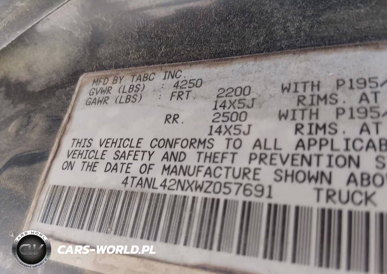 1998 Toyota Tacoma VIN:4TANL42NXWZ057691 - 9