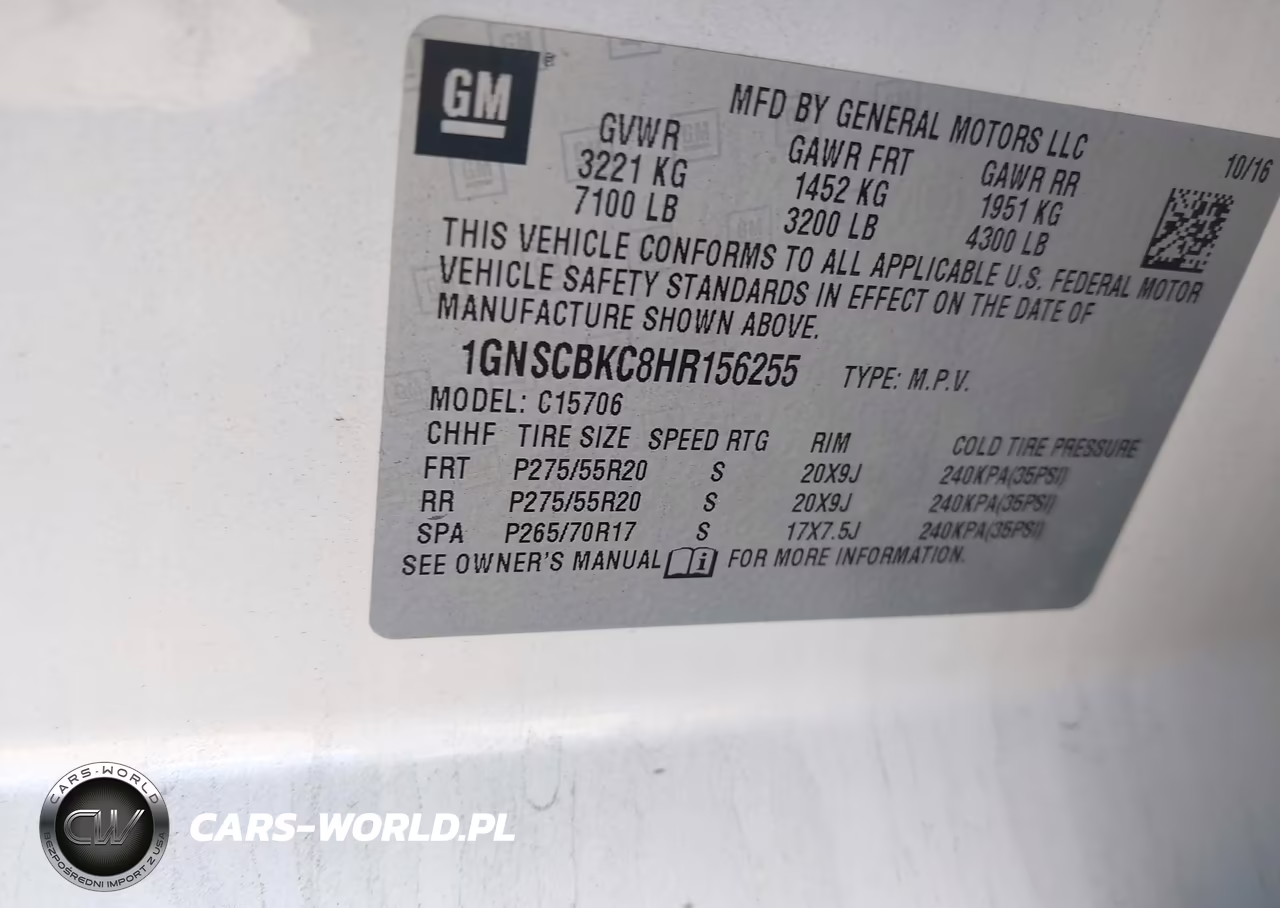 2017 Chevrolet Tahoe Lt VIN:1GNSCBKC8HR156255 - 9