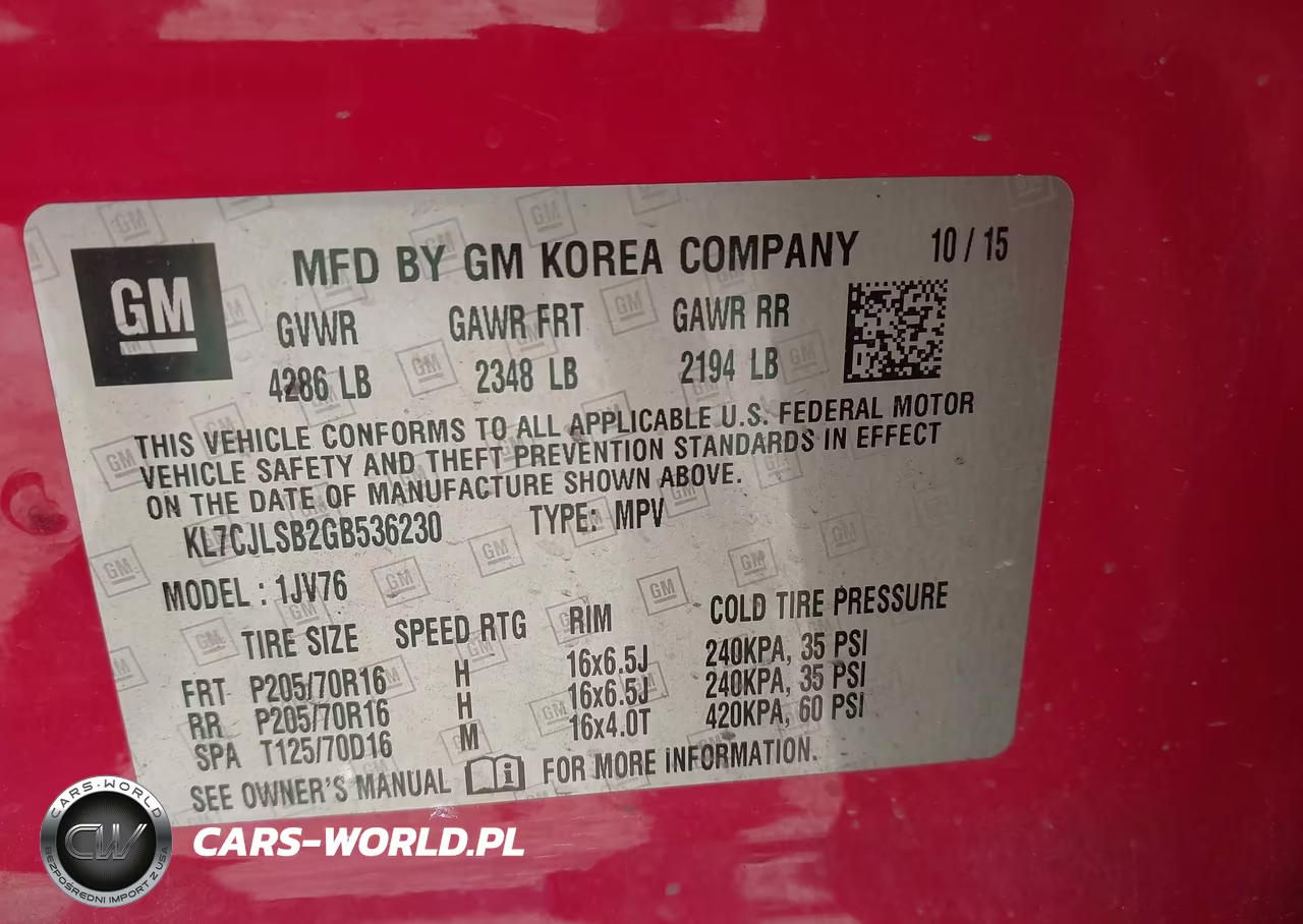 2016 Chevrolet Trax Lt VIN:KL7CJLSB2GB536230 - 9