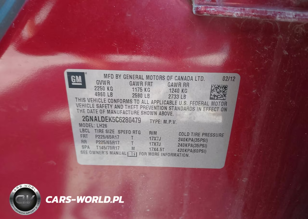 2012 Chevrolet Equinox 1Lt VIN:2GNALDEK5C6280479 - 9