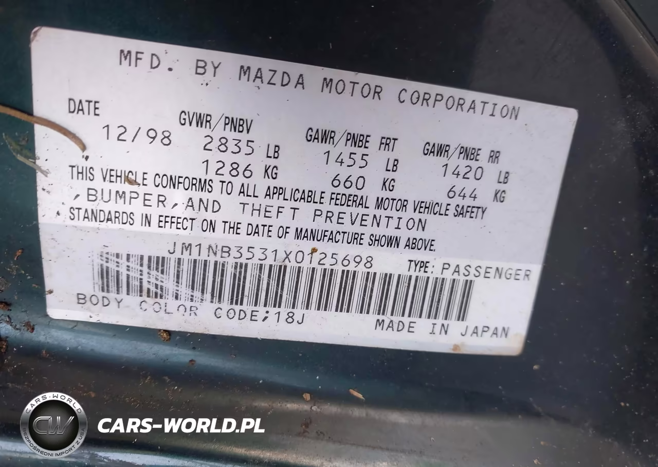 1999 Mazda Mx-5 Miata 10Th Anniversary Edition-Leather-Popular Equip-Sport-Touring VIN:JM1NB3531X0125698 - 9