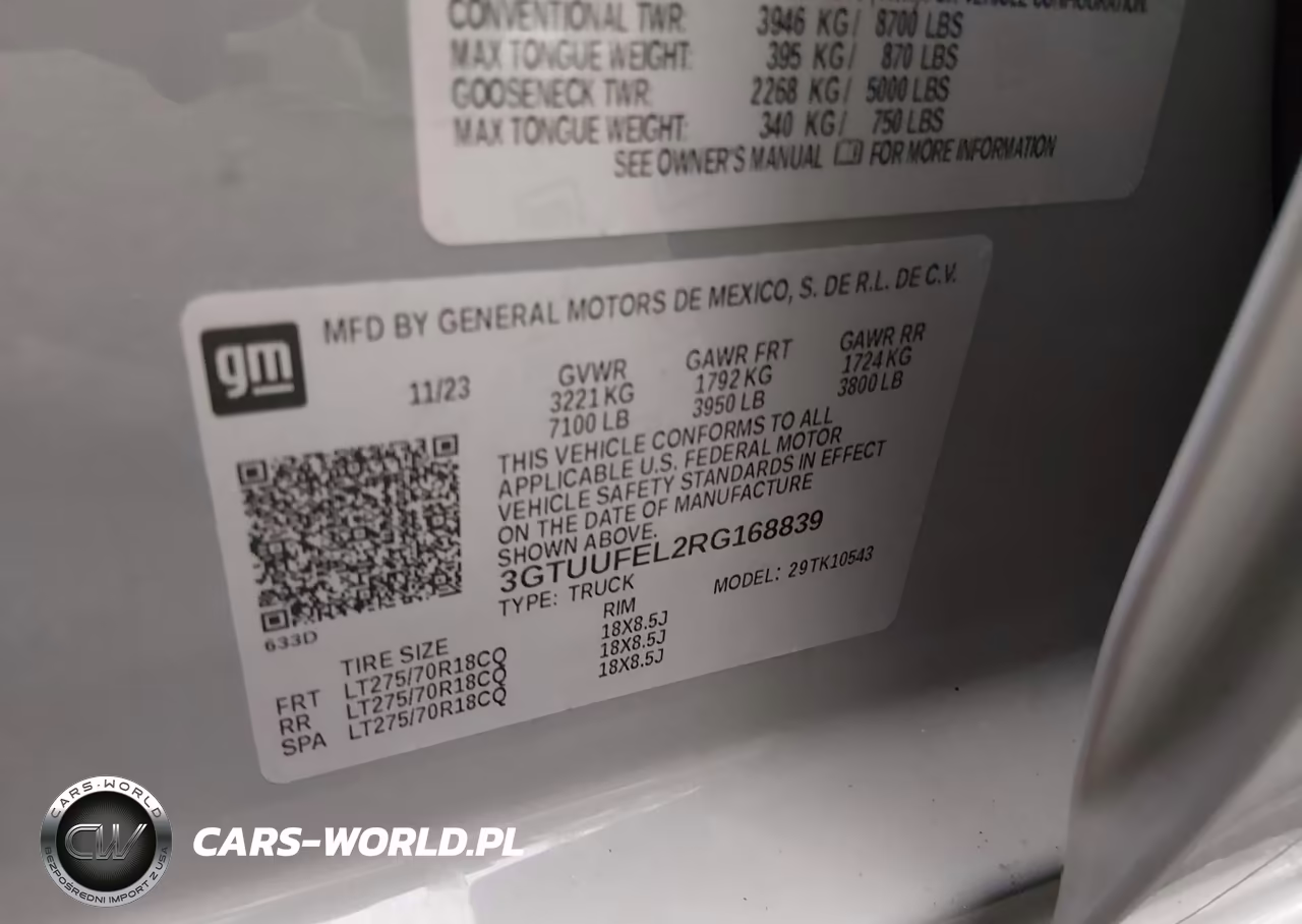 2024 GMC Sierra 1500 VIN:3GTUUFEL2RG168839 - 9