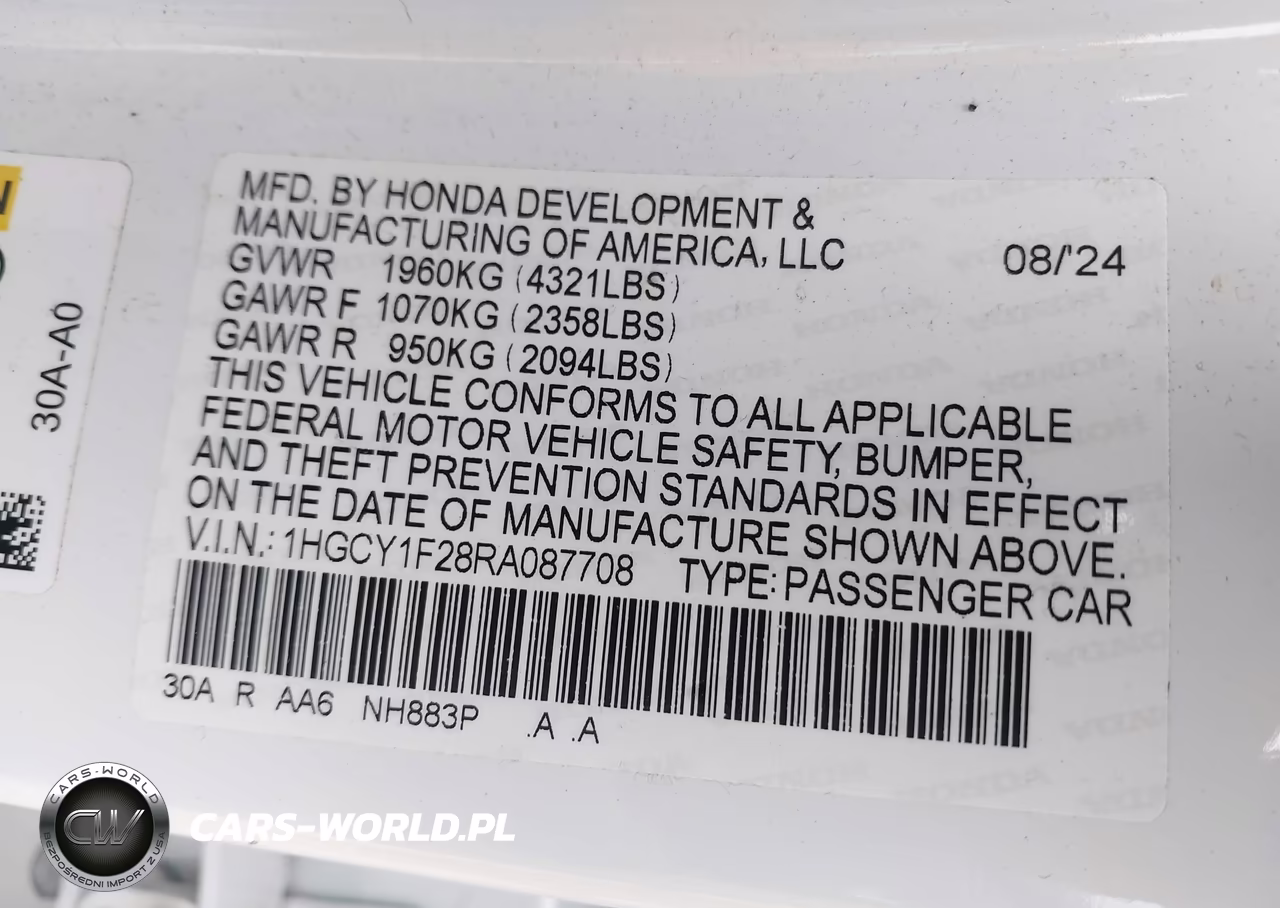 2024 Honda Accord Lx VIN:1HGCY1F28RA087708 - 9