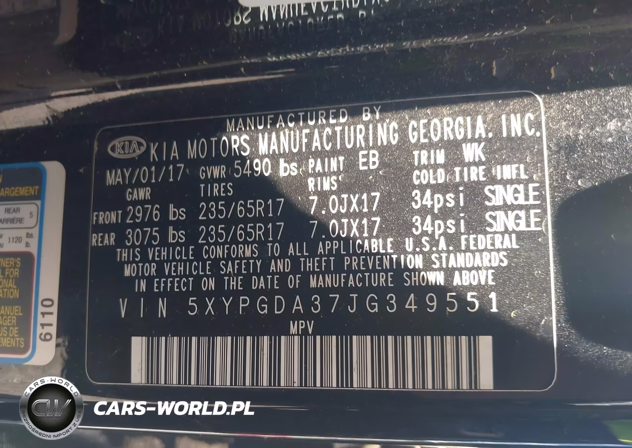 2018 Kia Sorento 2.4L Lx VIN:5XYPGDA37JG349551 - 9