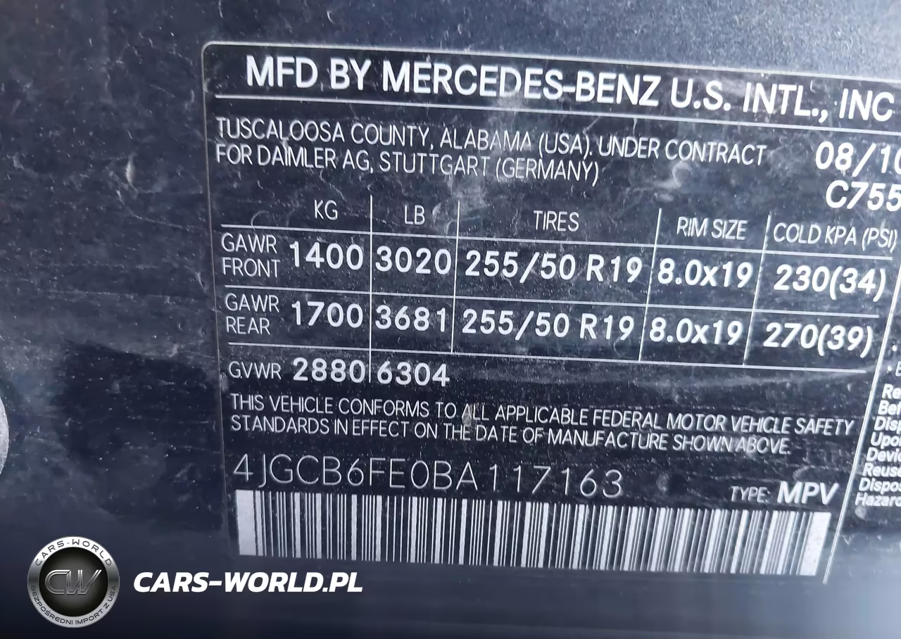 2011 Mercedes-Benz R 350 4Matic VIN:4JGCB6FE0BA117163 - 9