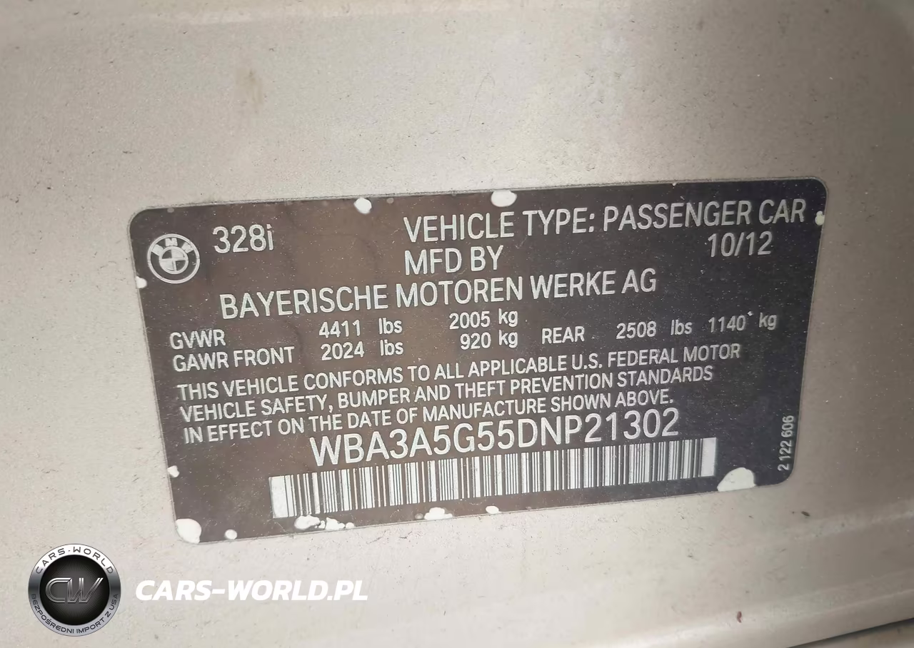 2013 BMW 328I VIN:WBA3A5G55DNP21302 - 9