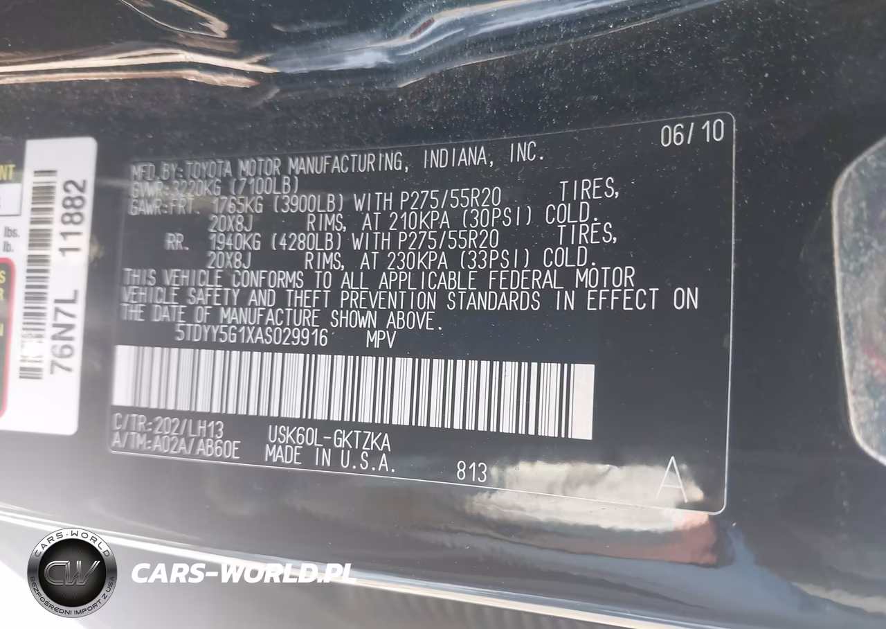 2010 Toyota Sequoia Platinum 5.7L V8 VIN:5TDYY5G1XAS029916 - 9