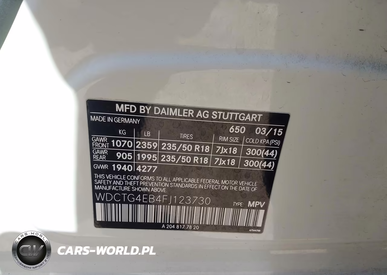 2015 Mercedes-Benz Gla 250 VIN:WDCTG4EB4FJ123730 - 9
