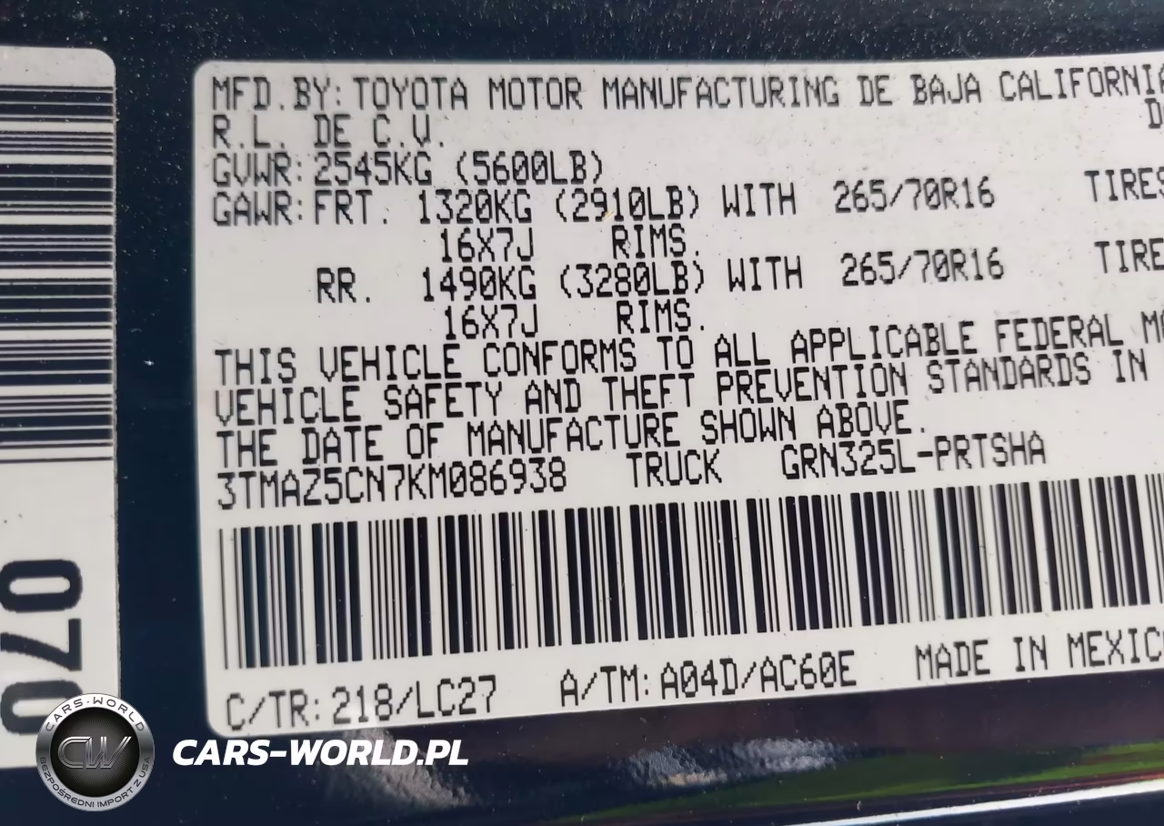 2019 Toyota Tacoma Trd Off Road VIN:3TMAZ5CN7KM086938 - 9