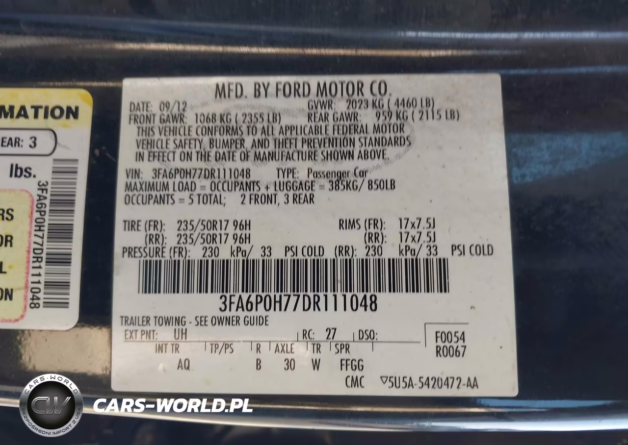 2013 Ford Fusion Se VIN:3FA6P0H77DR111048 - 9