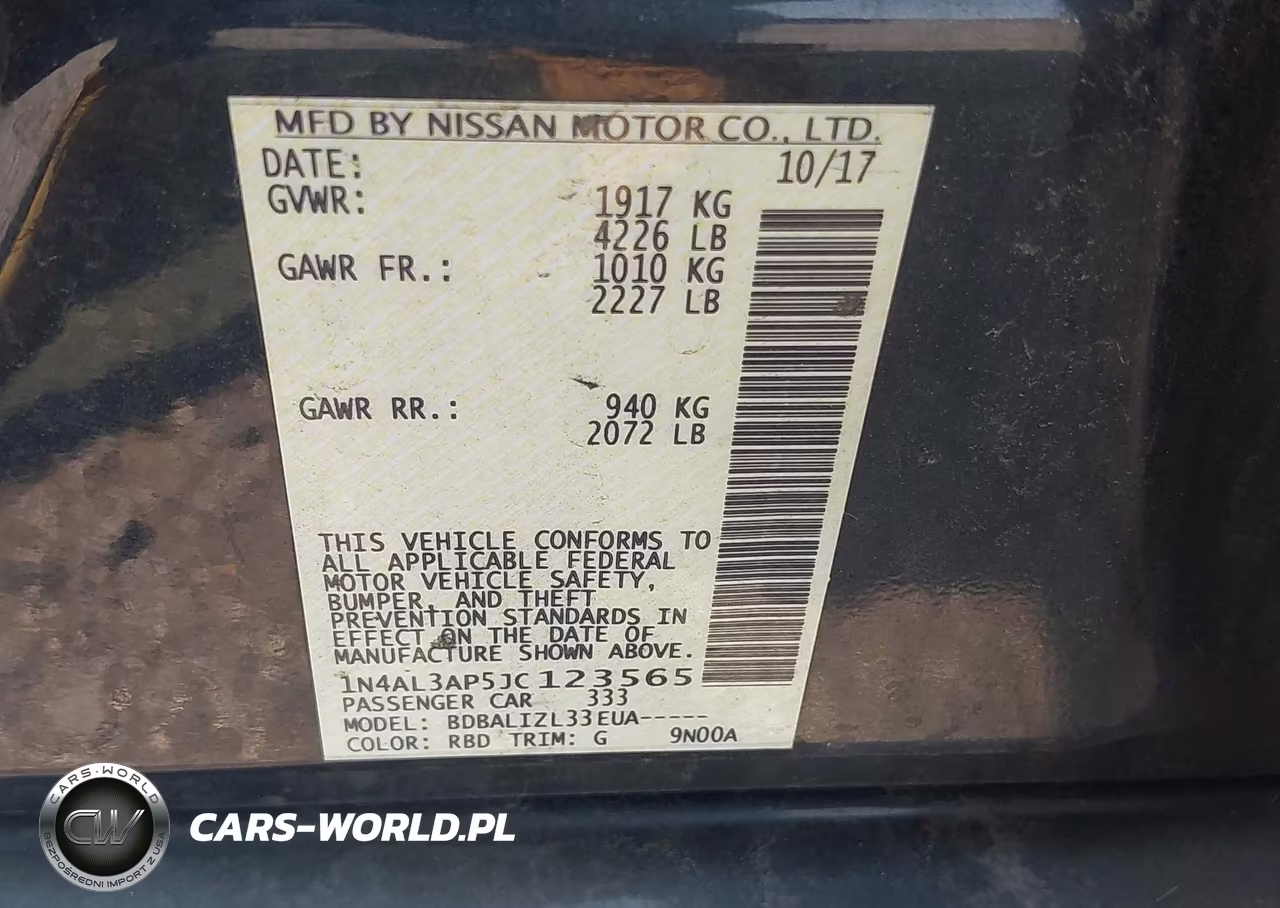 2018 Nissan Altima 2.5 Sv VIN:1N4AL3AP5JC123565 - 9