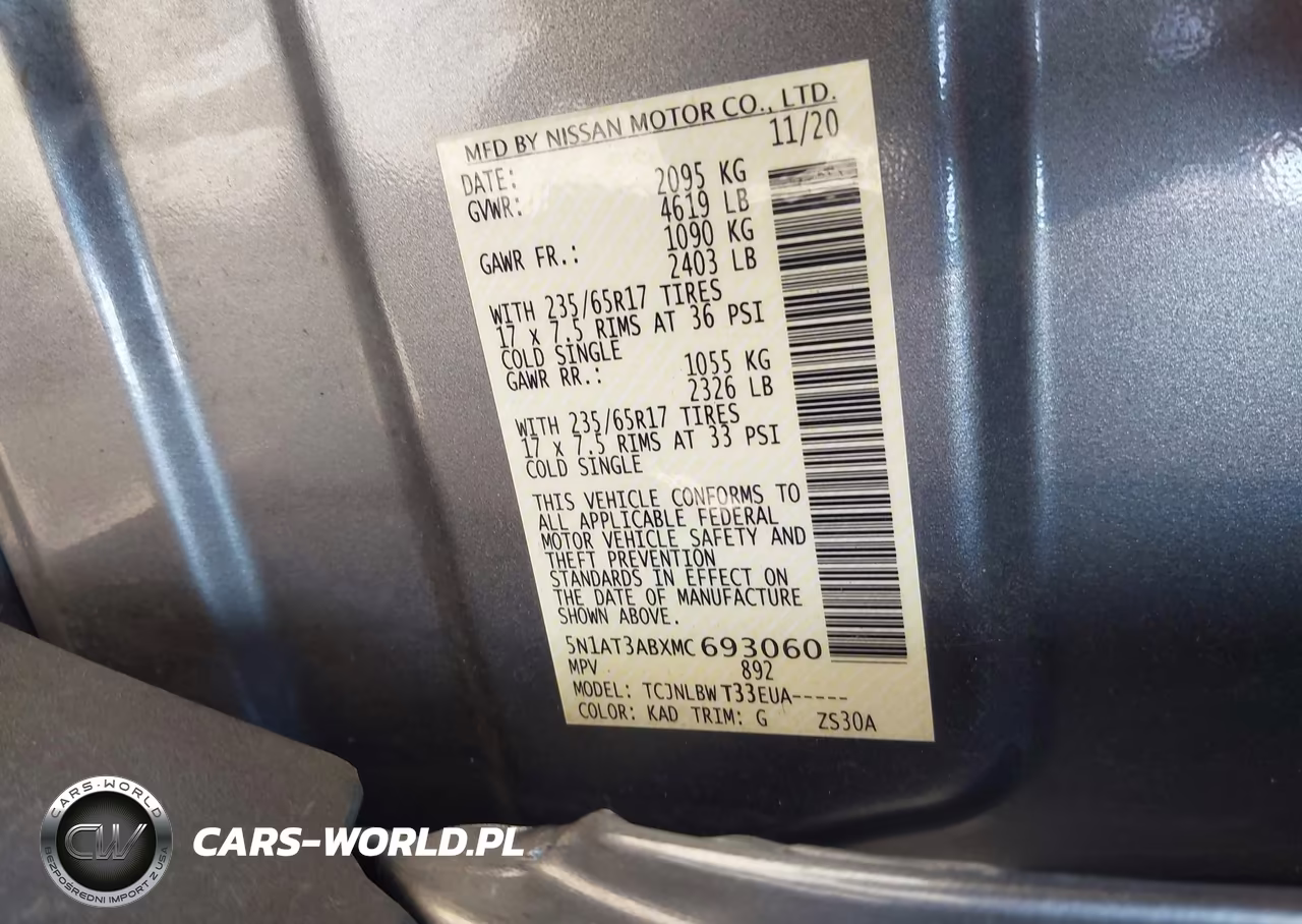 2021 Nissan Rogue S Intelligent Awd VIN:5N1AT3ABXMC693060 - 9