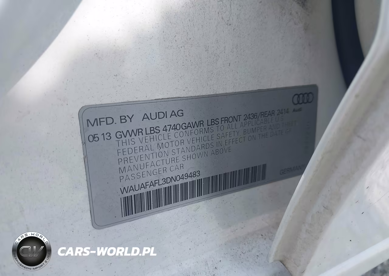 2013 Audi A4 2.0T Premium VIN:WAUAFAFL3DN049483 - 9
