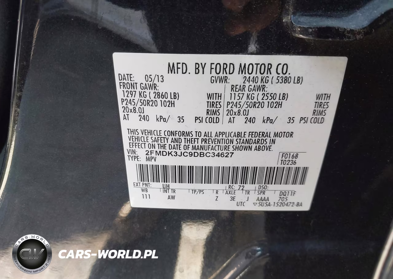 2013 Ford Edge Sel VIN:2FMDK3JC9DBC34627 - 9