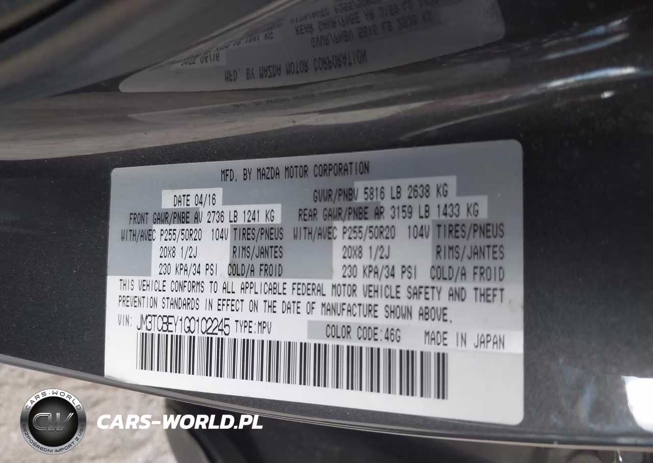 2016 Mazda Cx-9 Signature VIN:JM3TCBEY1G0102245 - 9