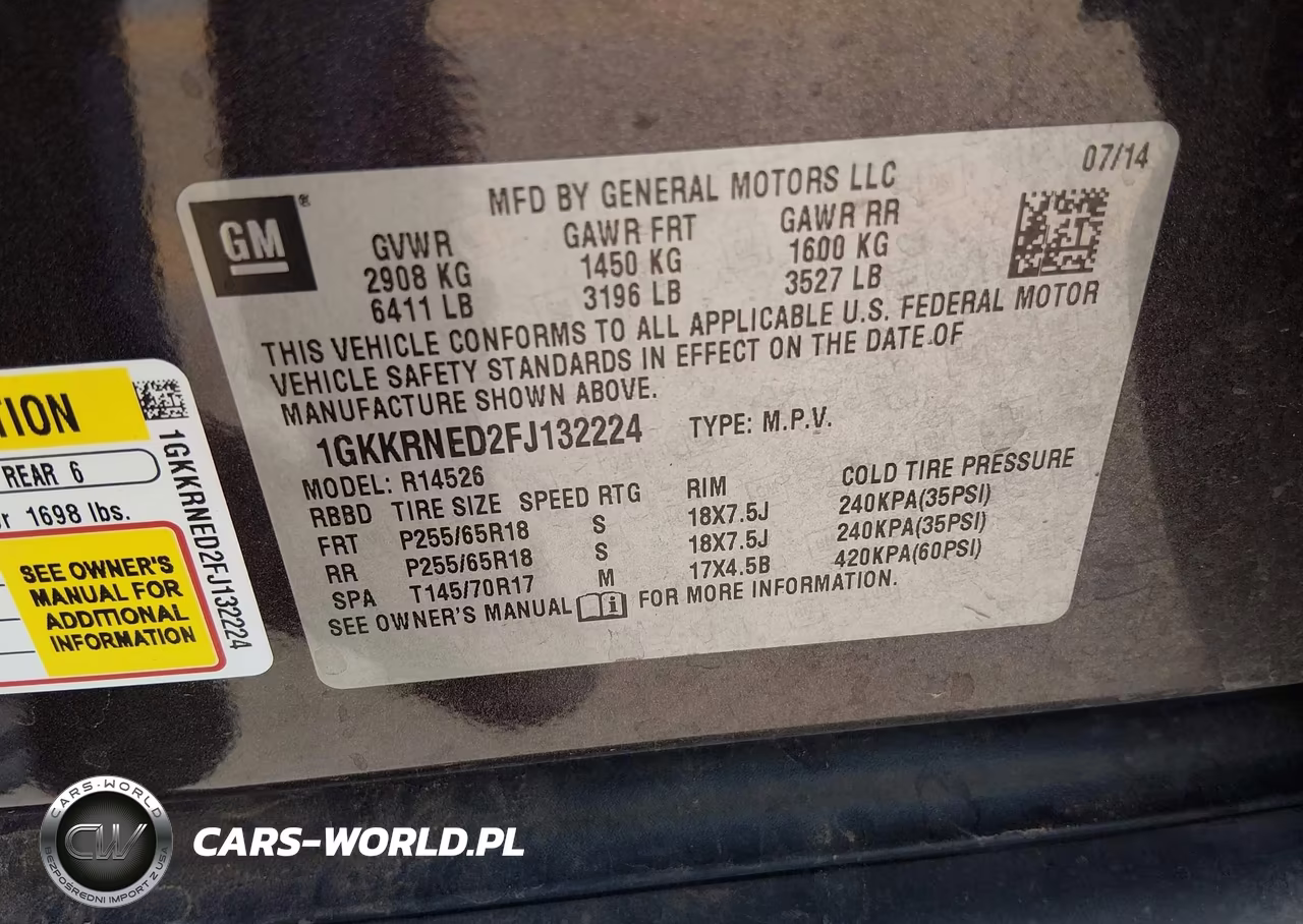 2015 GMC Acadia Sle-1 VIN:1GKKRNED2FJ132224 - 9