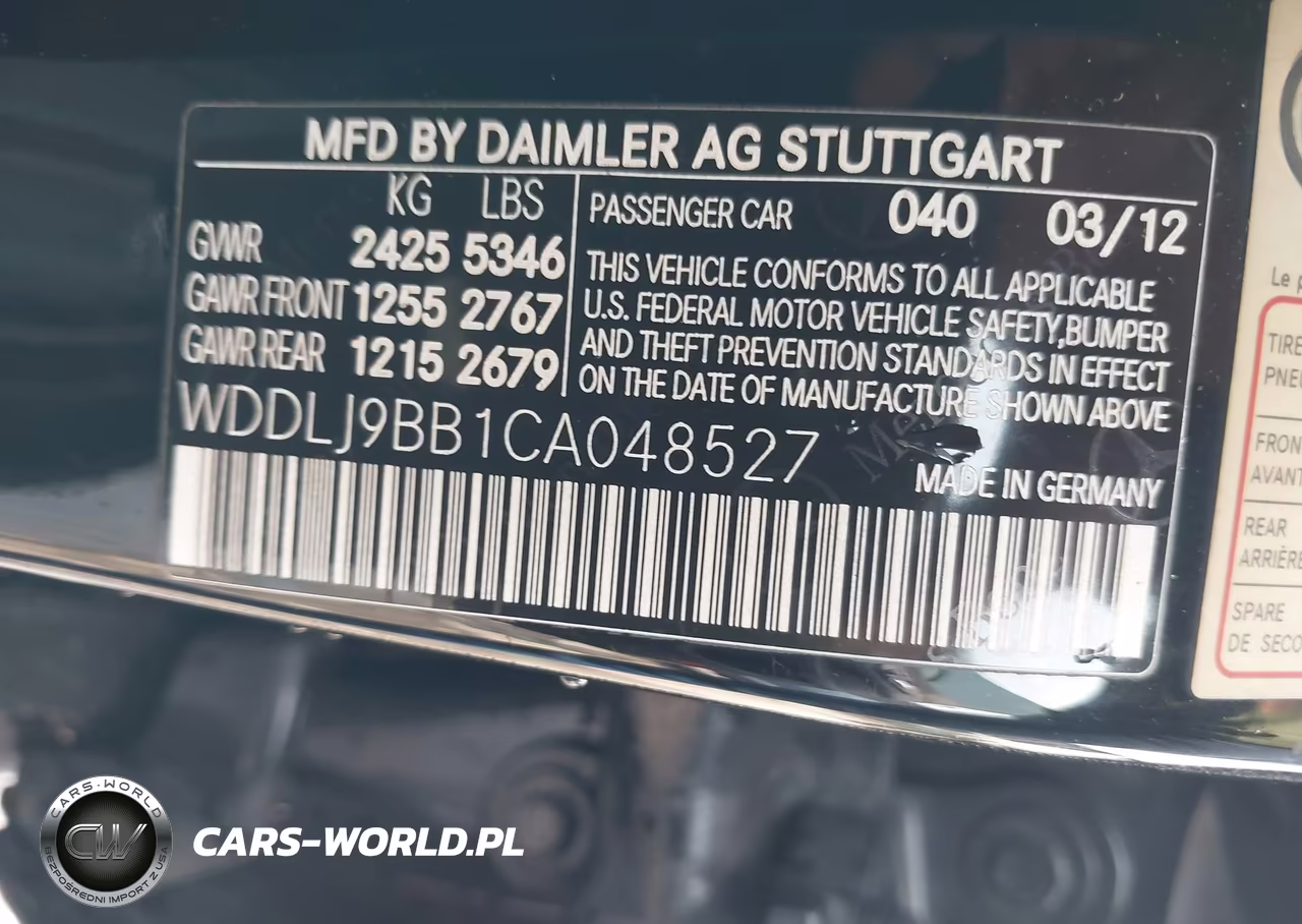 2012 Mercedes-Benz Cls 550 4Matic VIN:WDDLJ9BB1CA048527 - 9