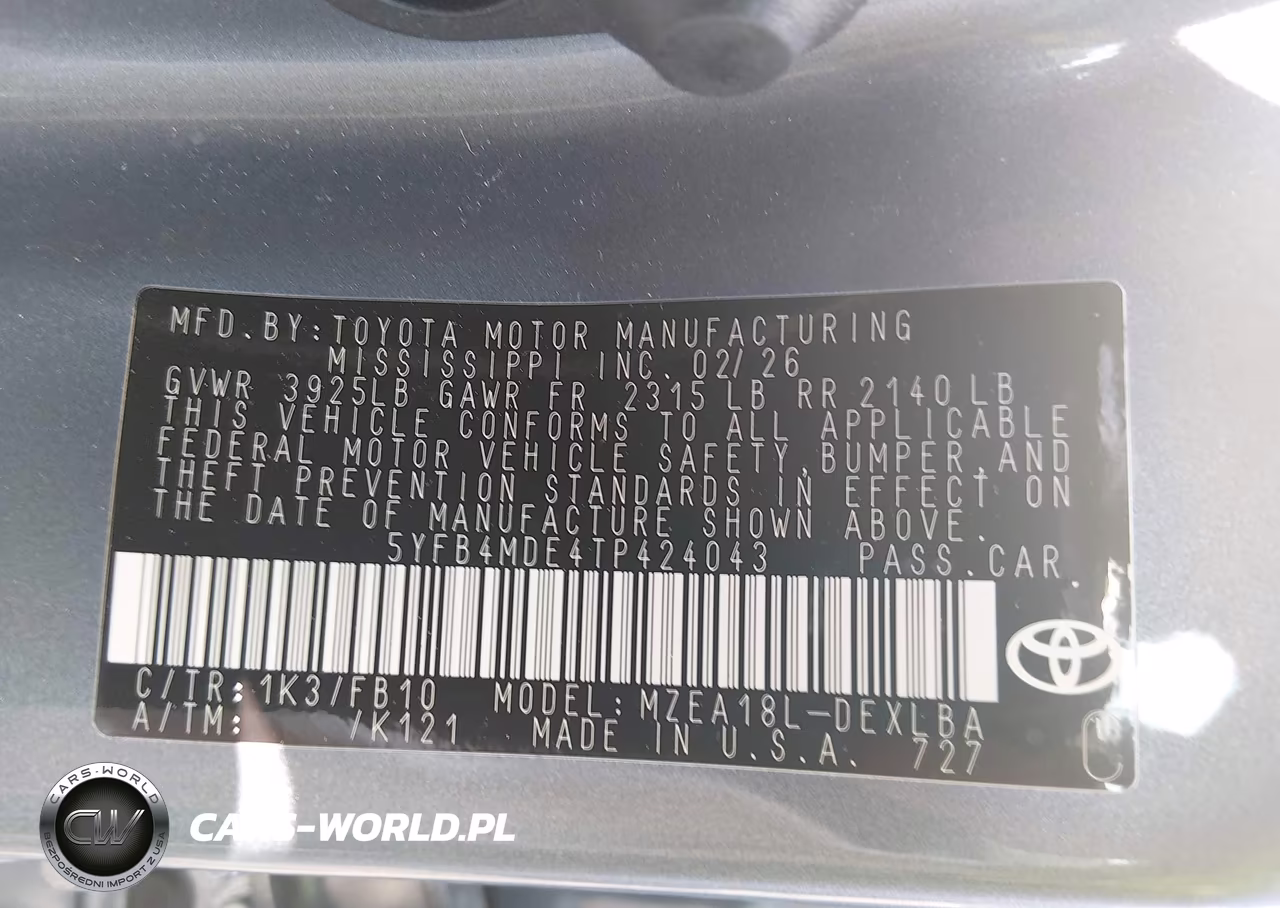 2026 Toyota Corolla Le VIN:5YFB4MDE4TP424043 - 9