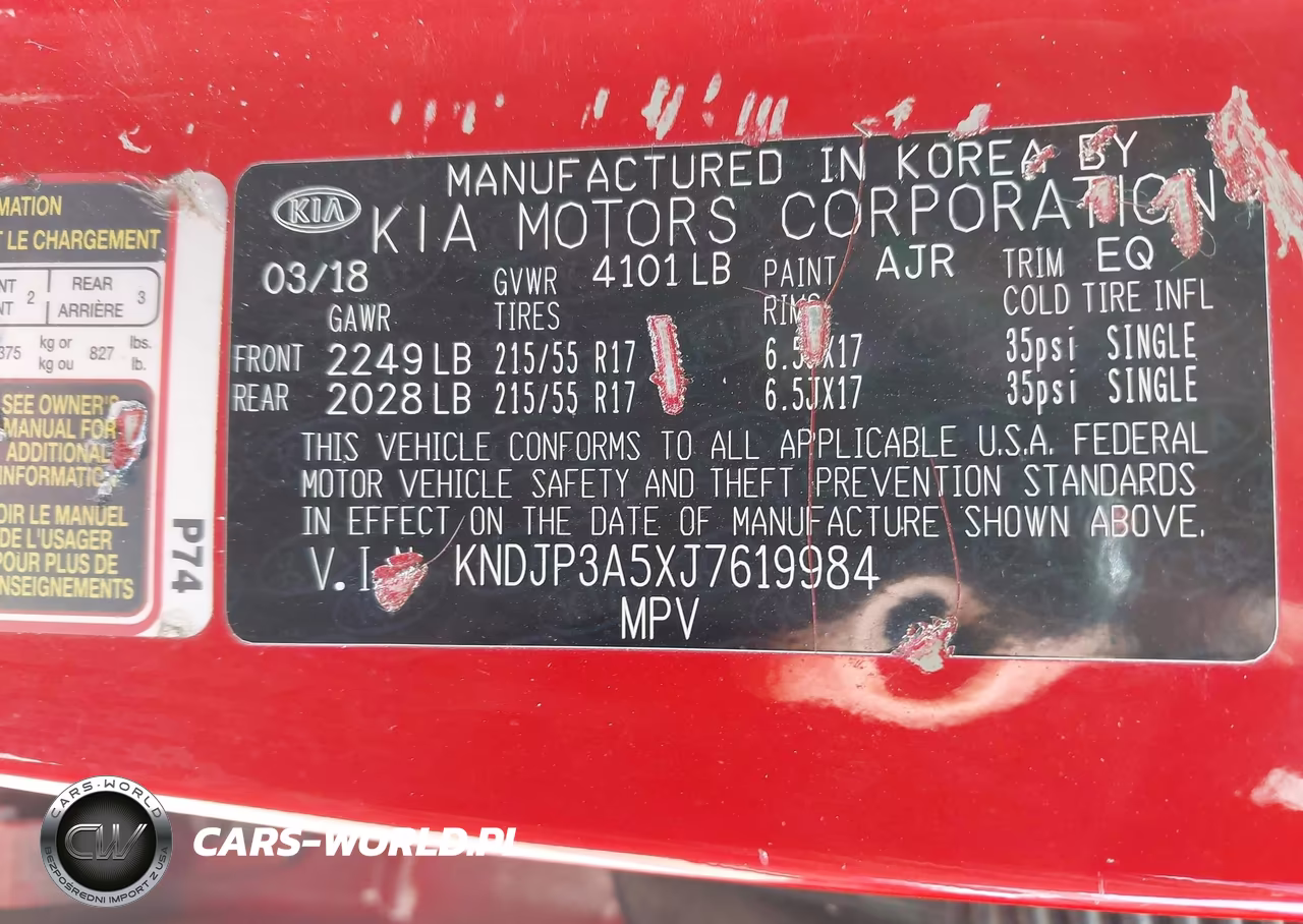 2018 Kia Soul + VIN:KNDJP3A5XJ7619984 - 9