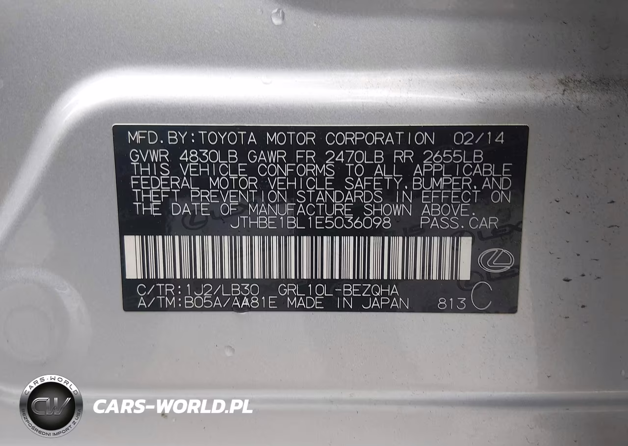 2014 Lexus Gs 350 VIN:JTHBE1BL1E5036098 - 9