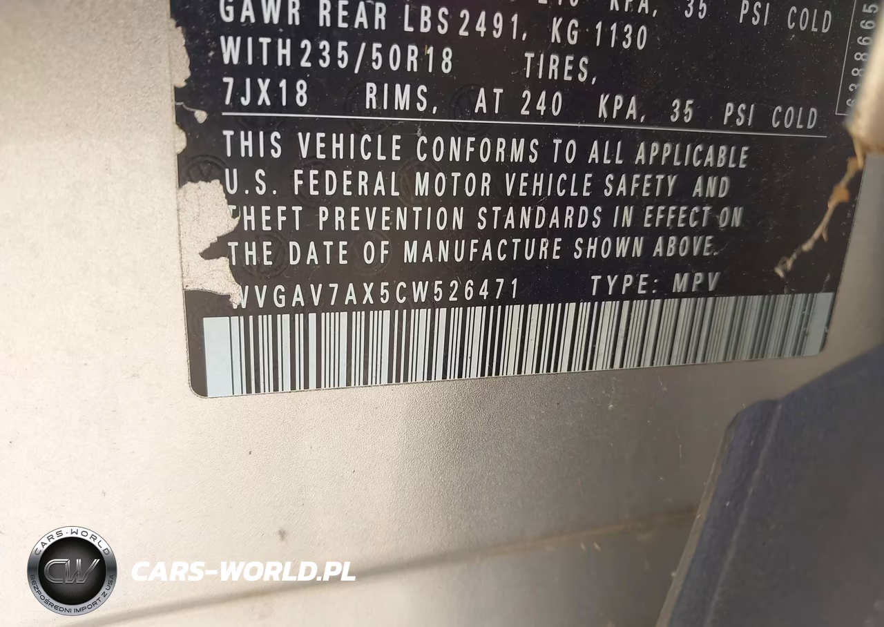 2012 Volkswagen Tiguan Se VIN:WVGAV7AX5CW526471 - 9