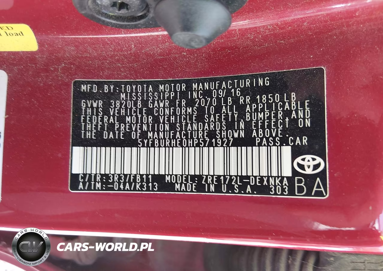 2017 Toyota Corolla Le VIN:5YFBURHE0HP571927 - 9