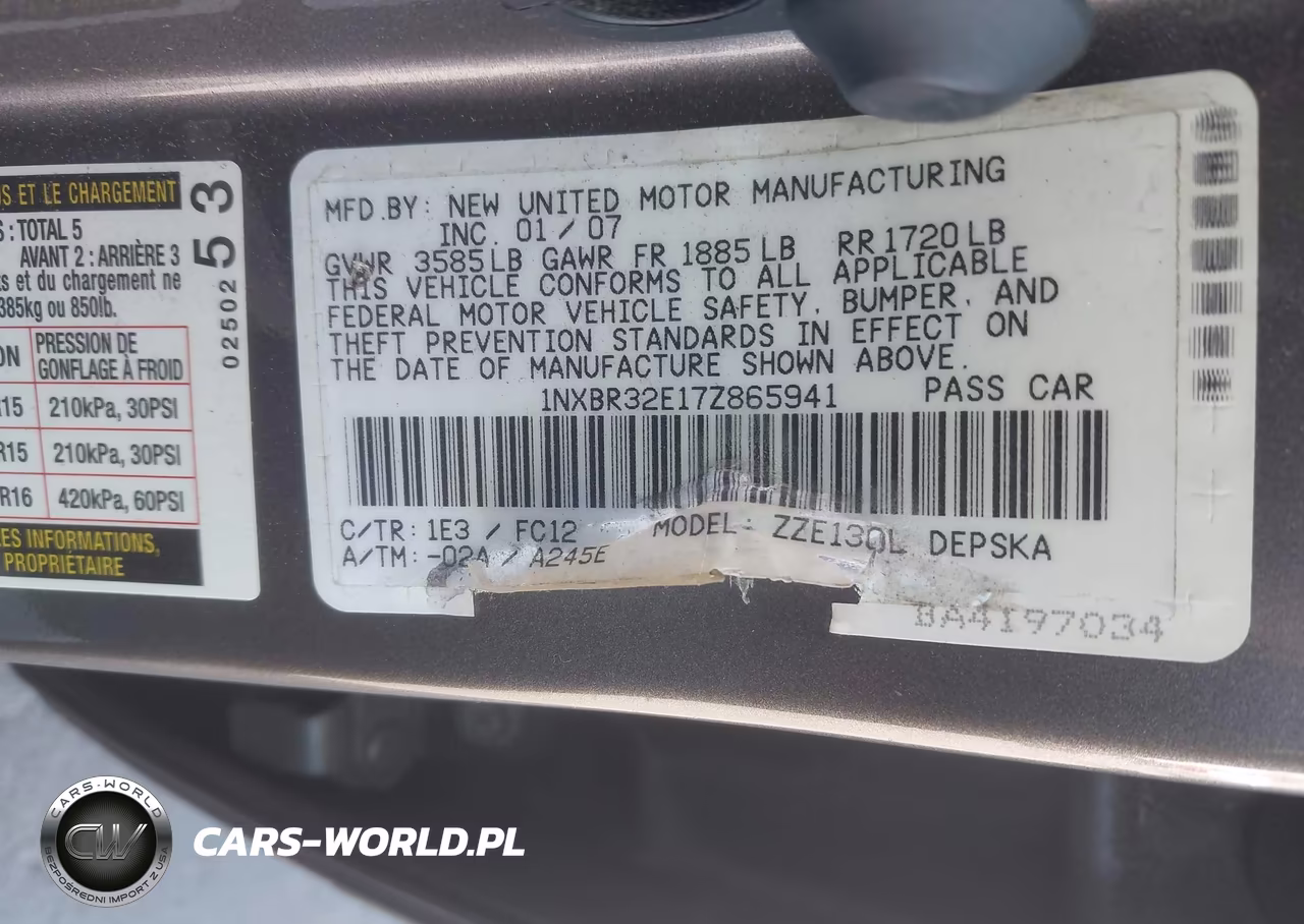 2007 Toyota Corolla S VIN:1NXBR32E17Z865941 - 9
