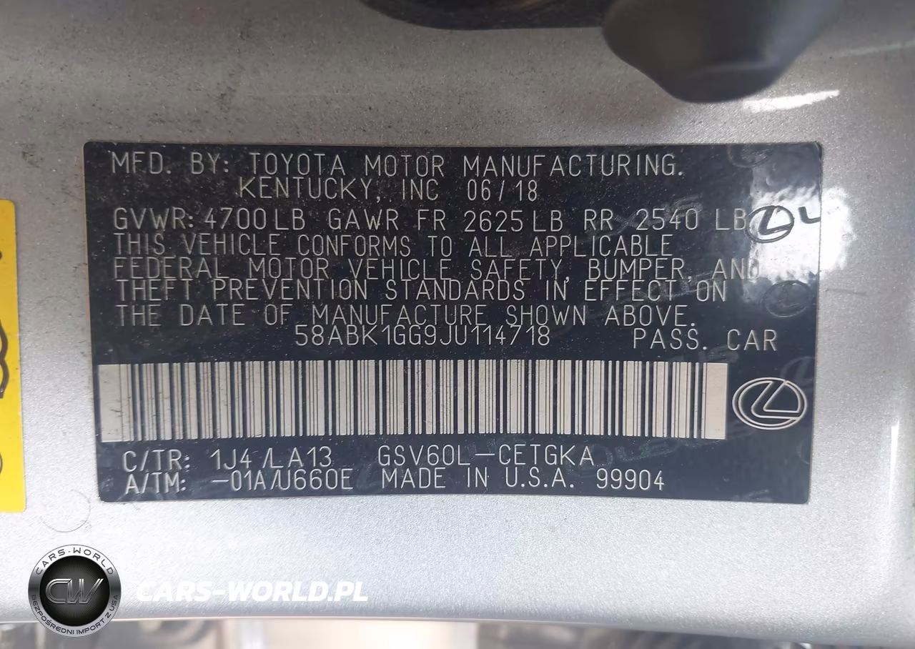 2018 Lexus Es 350 VIN:58ABK1GG9JU114718 - 9
