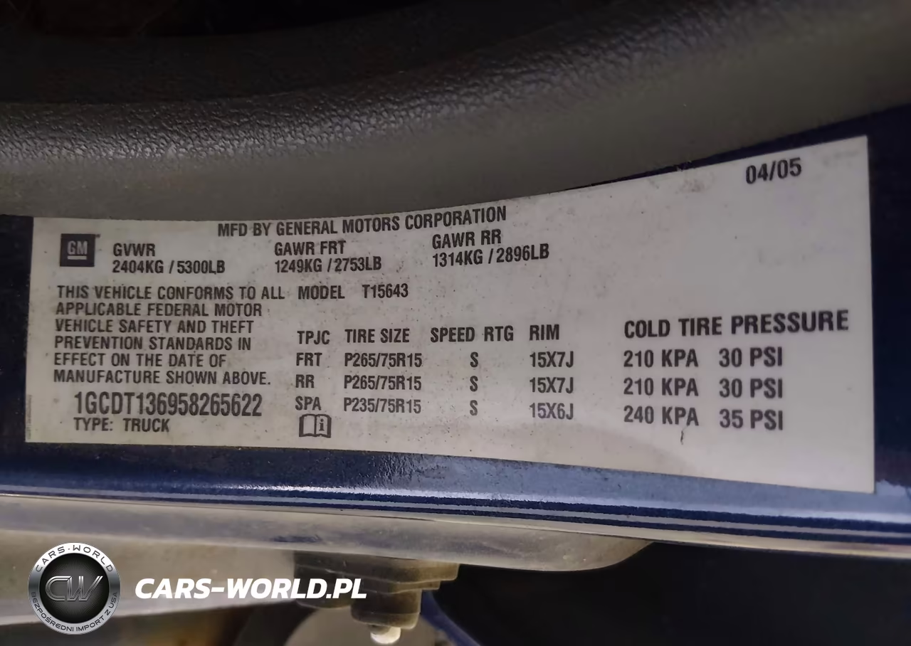 2005 Chevrolet Colorado Ls VIN:1GCDT136958265622 - 9